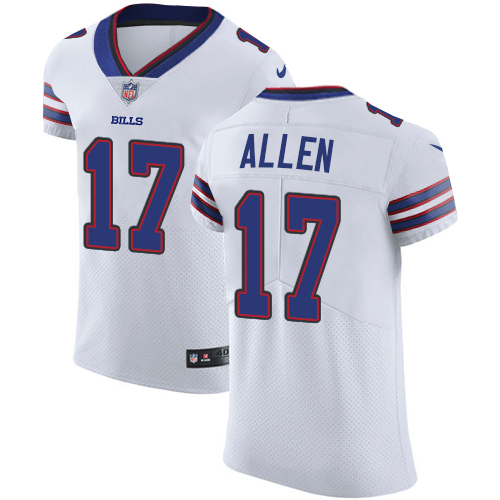 Nike Bills #17 Josh Allen White Men's Stitched NFL Vapor Untouchable Elite Jersey - Click Image to Close